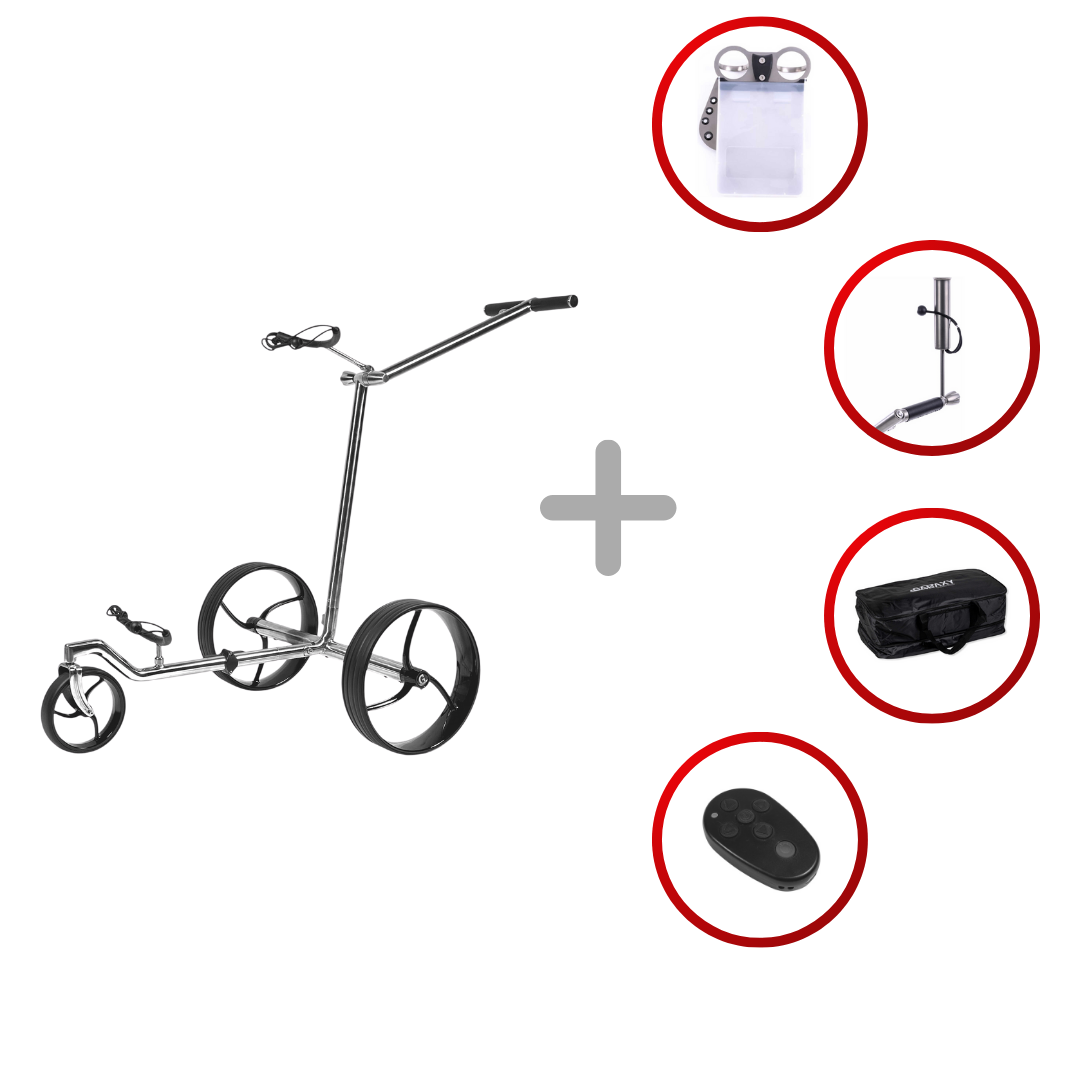 GALAXY Edelstahl-Golftrolley mit Fernbedienung Golftrolley Elektrisch Galaxy Golf