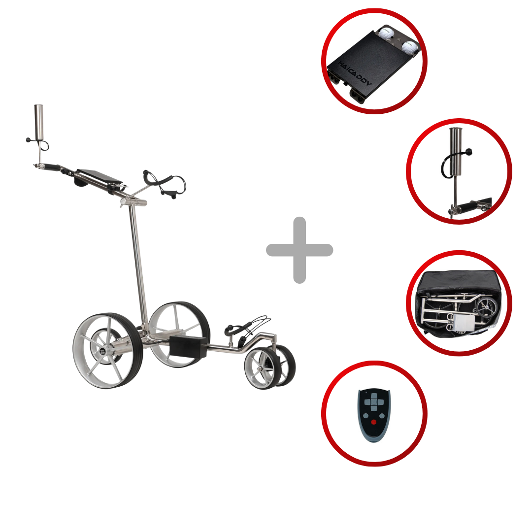 Tour Made Haicaddy® HC5R Edelstahl Remote Golftrolley Golftrolley Elektrisch Tourmade