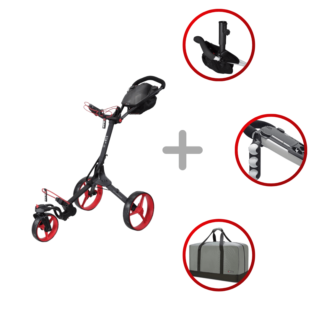 Big Max IQ 360 Golf Trolley - Black/Red (Incl. accessories)