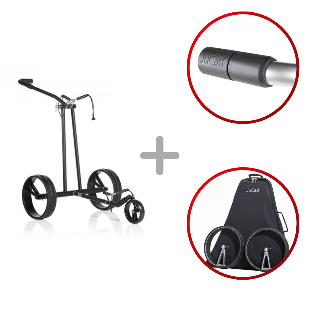 Schwarzer Jucad Phantom Titan 2.0 Elektrotrolley mit drei Rädern und ergonomischem Griff.