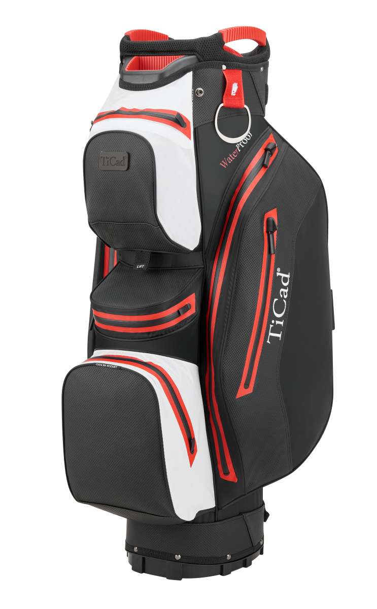 "Vorführmodell" TiCad FO Premium 14 Waterproof Cartbag Cartbags TiCad Golf Black/White/Red