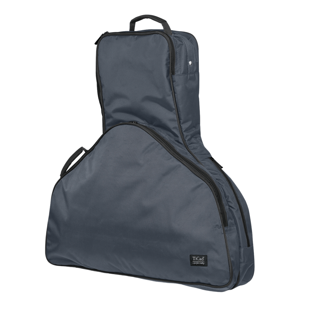 Dunkelgraue, gepolsterte Transporttasche mit Reißverschluss und Tragegriff für Golf-Trolley Zubehör.