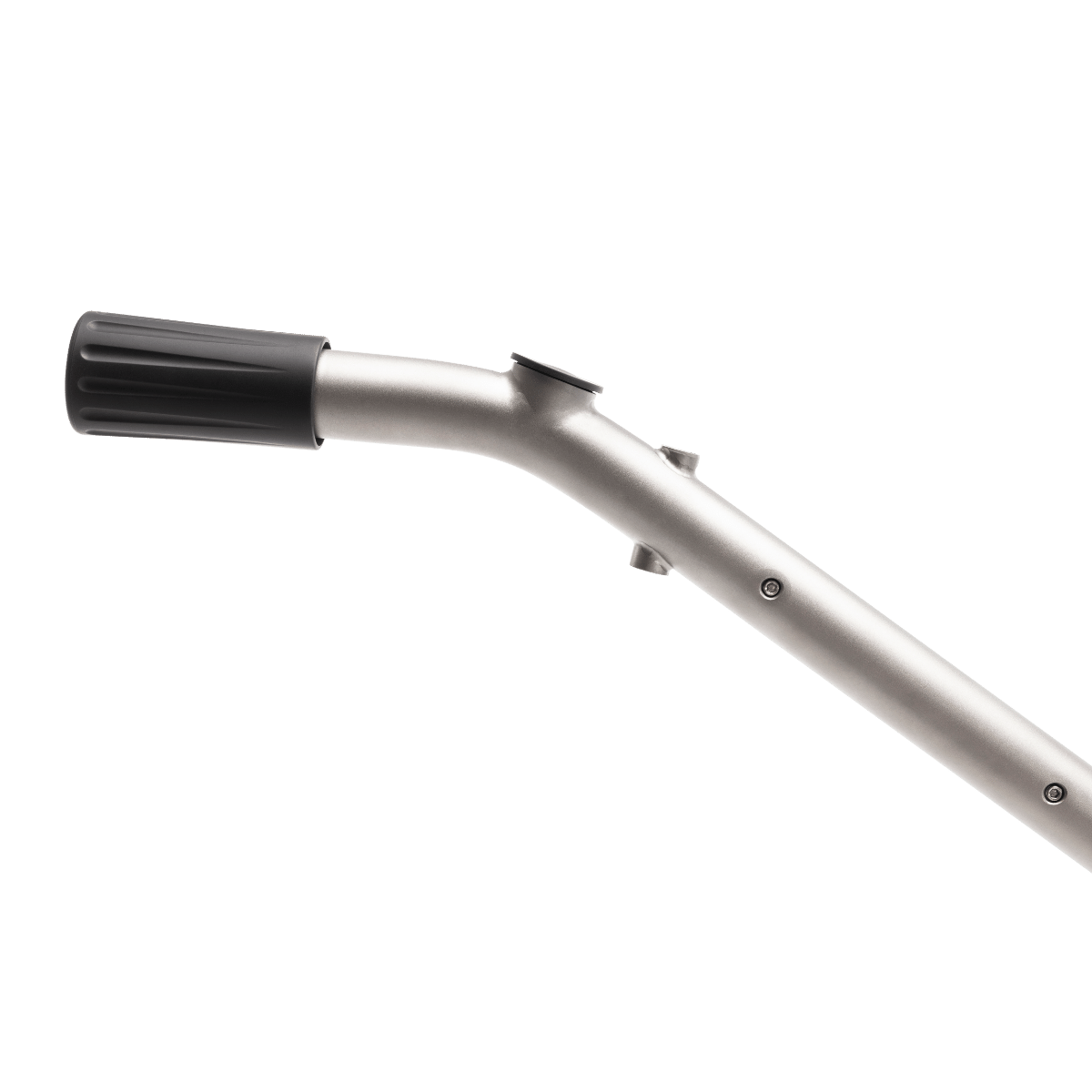 TiCad Golftrolley Griff aus gebürstetem Metall mit schwarzem Kunststoffgriff.