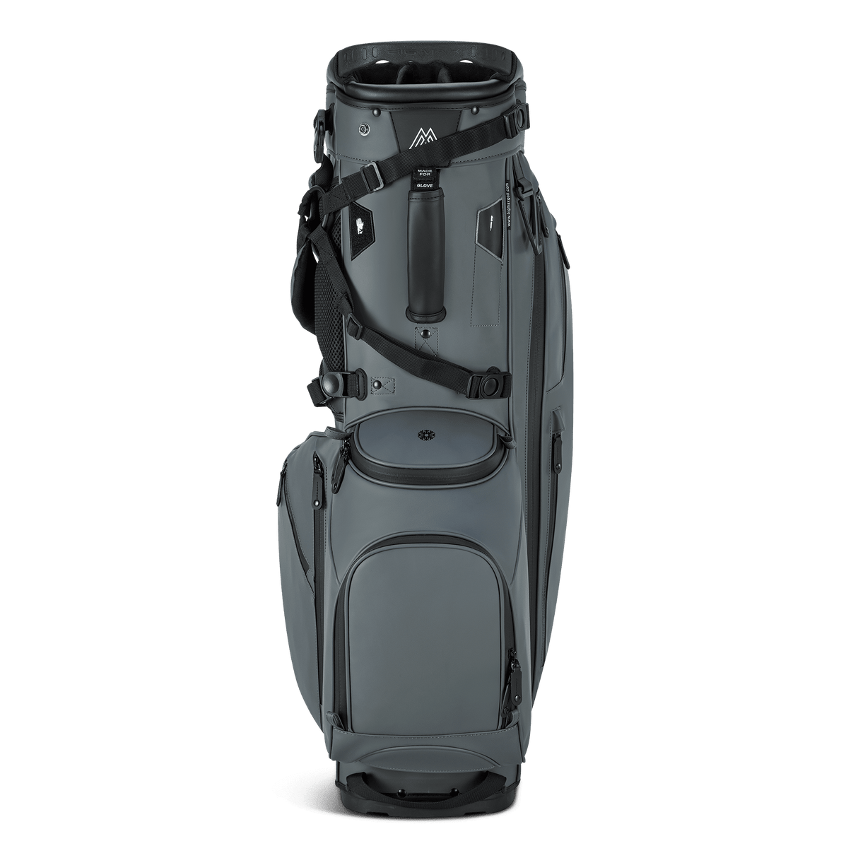 Taupefarbenes Big Max Dri Lite Hybrid Prime Golfbag mit vielseitigen Taschen und Tragegurt.