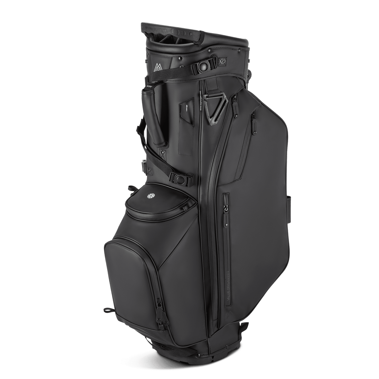 Schwarzes Big Max Dri Lite Hybrid Prime Golfstandbag mit mehreren Taschen und robustem Design.