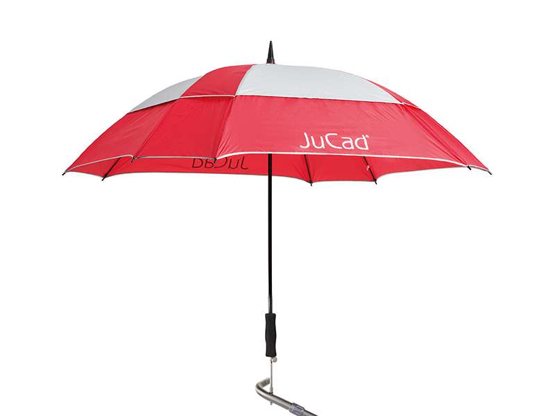 JuCad Teleskop-Golfschirm Windproof mit Schirmstift Jucad Golf Rot-Silber