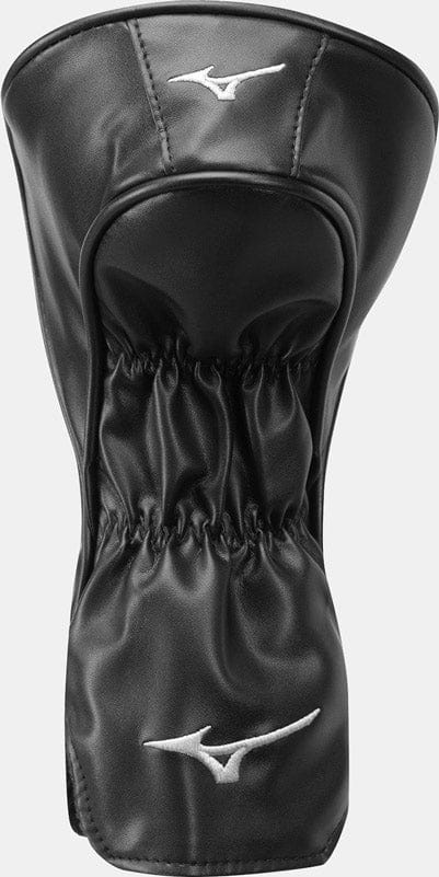 Schwarze Mizuno Tour Fairway Schlägerhaube aus Lederimitat mit weißem Logo.