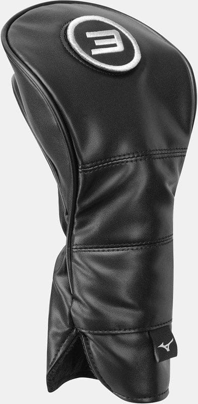 Schwarze Mizuno Tour Fairway Schlägerhaube aus glattem Material mit weißem Logo und Puma-Signet am Saum.