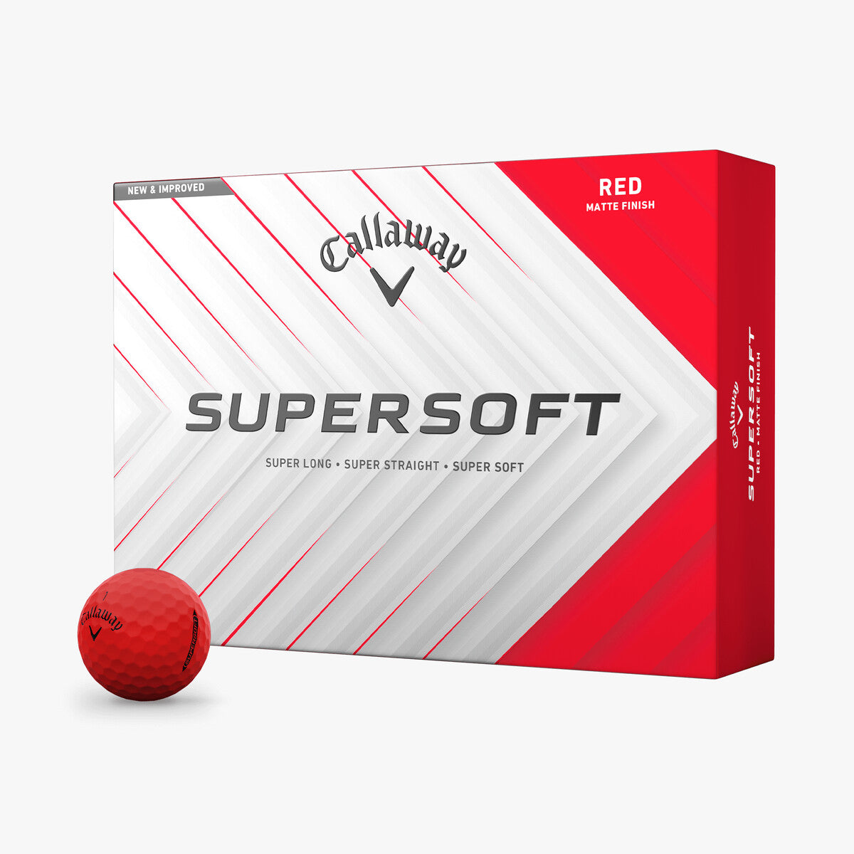 Callaway Supersoft Matte Golfbälle rot – 12er Pack Golfbälle Callaway