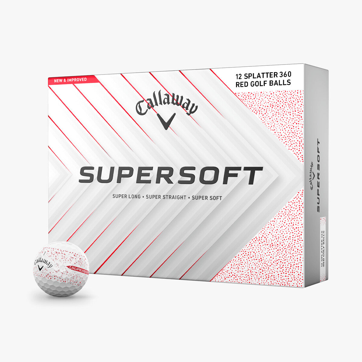Callaway Supersoft Splatter 360 Golfbälle rot – 12er Pack Golfbälle Callaway