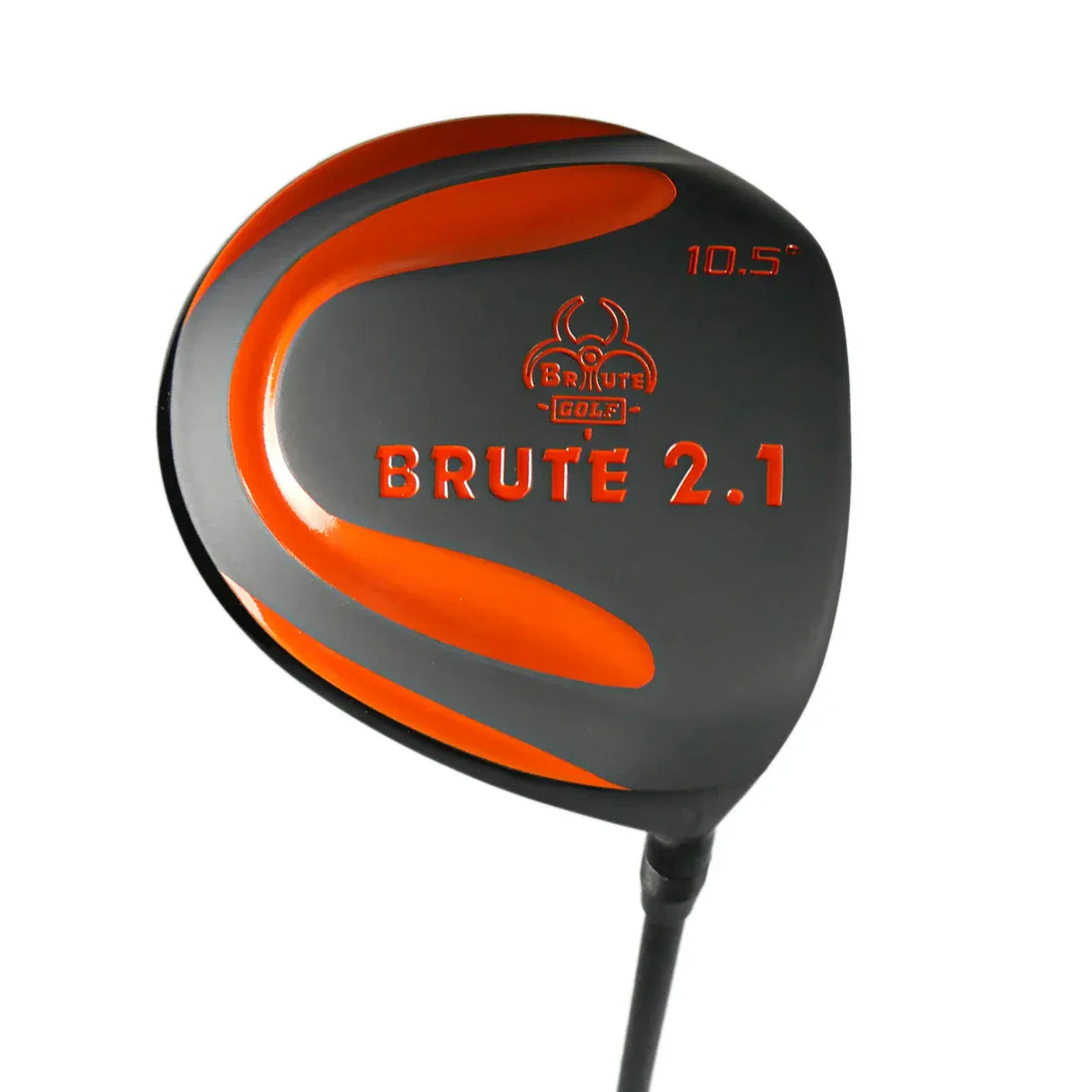 Golfdriver Brute 2.1 in Grau mit orangen Akzenten und 10,5 Grad Loft.