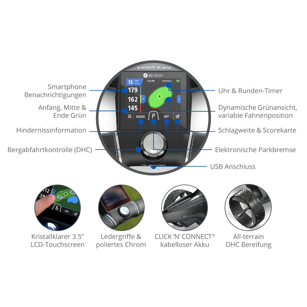 Motocaddy M-TECH GPS Ultra Lithium Elektro Trolley 2025 Golftrolley Elektrisch Motocaddy Golf