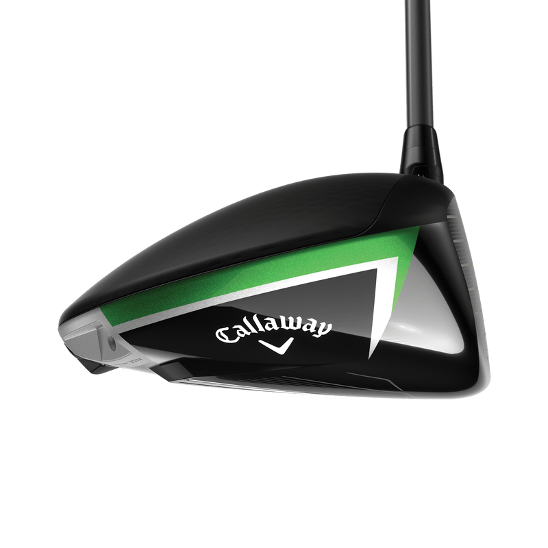 Schwarzer Callaway Elyte Driver mit grün-weißem Design und glänzendem Finish.