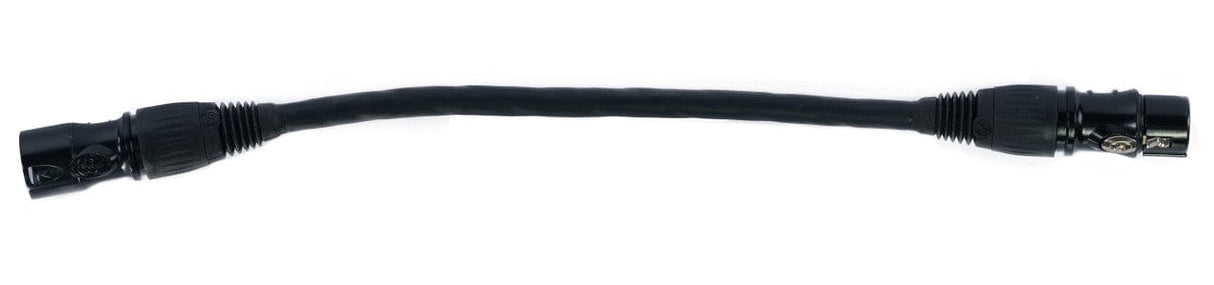 Schwarzes Batterieverlängerungskabel 25-30 cm mit Steckverbindern für Golf-Trolley-Zubehör.