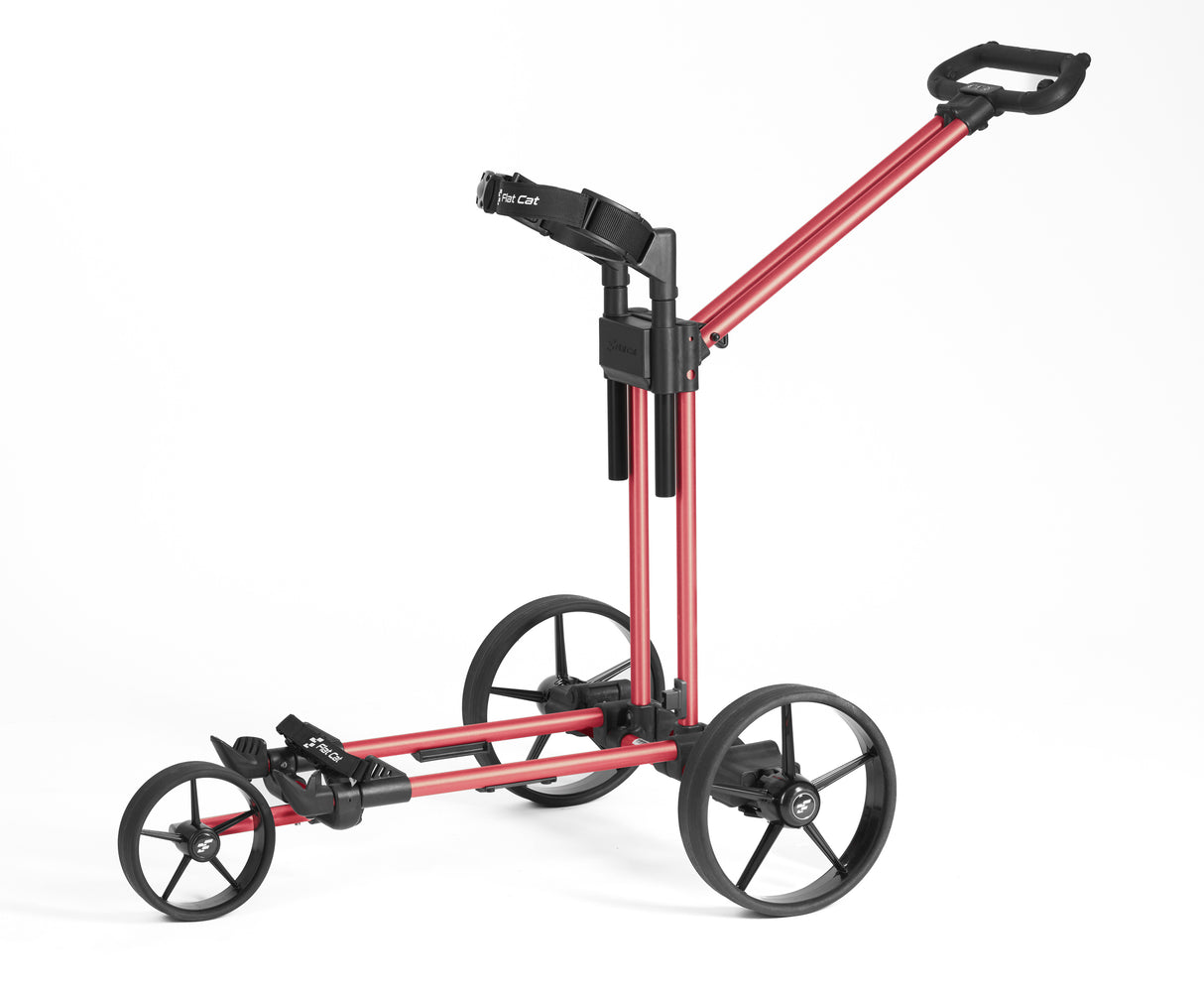 Flat Cat Ahead E-Trolley 2025 Golftrolley Elektrisch Flat Cat Golf Oriental-Rot (+99.00€)