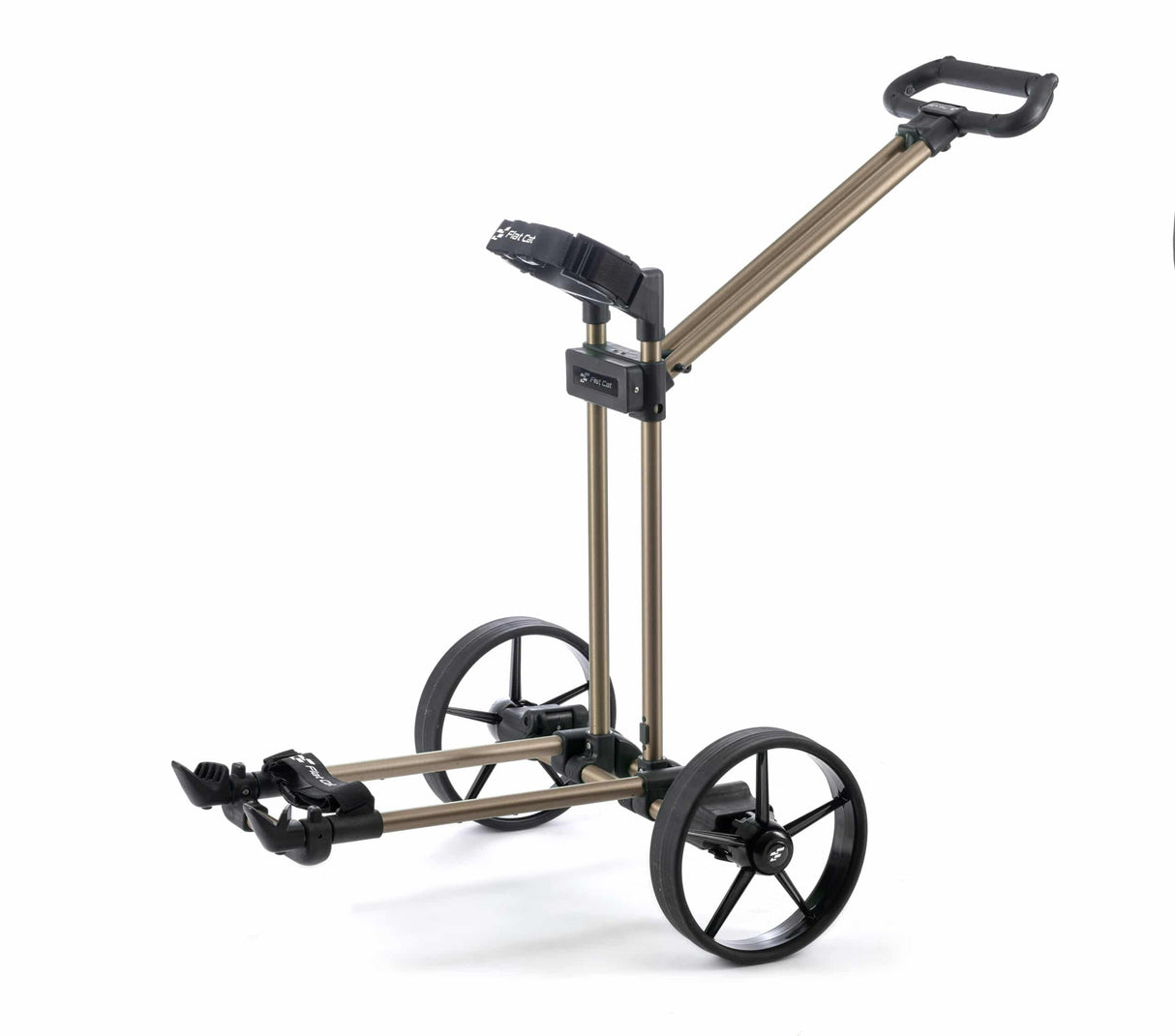 Flat Cat Pulltrolley Zwei-Rad Golftrolley Flat Cat Golf Gold-Bronze