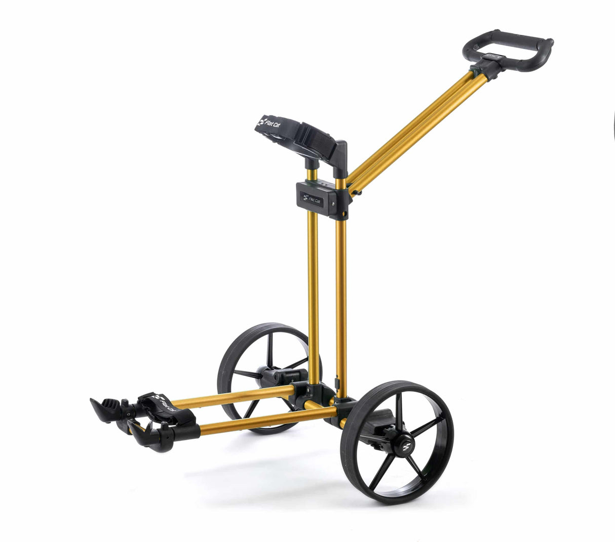 Flat Cat Pulltrolley Zwei-Rad Golftrolley Flat Cat Golf Golden Orange (+50.00€)