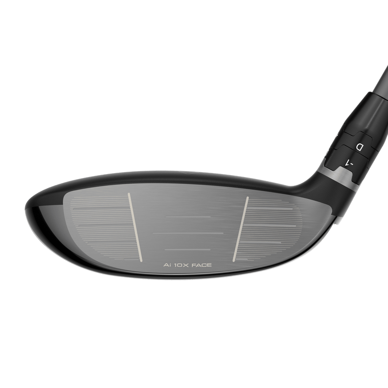Callaway Elyte X Fairway Holzschläger mit grauem Schlägerblatt und schwarzem Schaft.