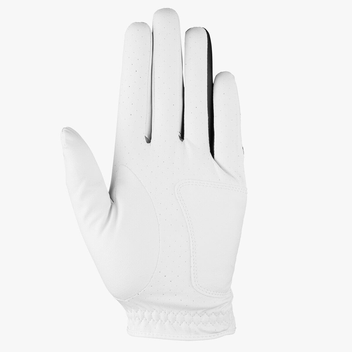 Weißer Callaway Weather Spann Junior Golfhandschuh mit glattem Material und elastischem Bund.