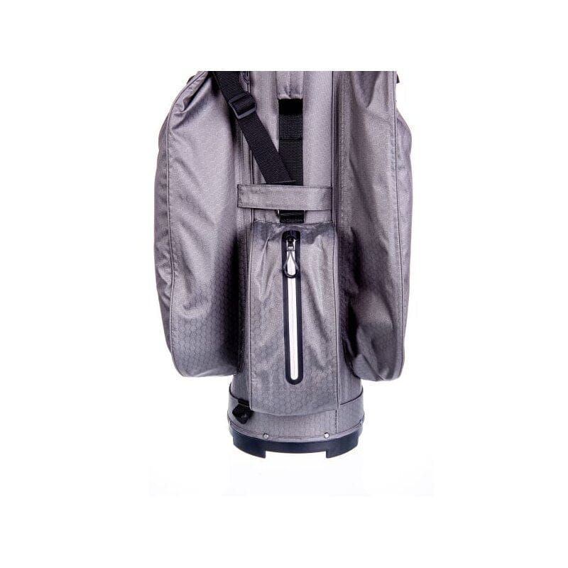 Wasserdichtes graues Golfcartbag Galaxy Rainline Pro mit Reißverschluss und verstellbaren Trägern.