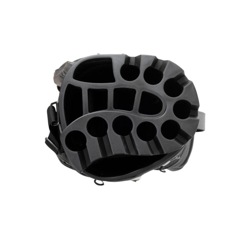 Golfbag trendGOLF Rainline Silent mit 14 Fächern, wasserdicht, grauweiß, organisiert für Golfschläger.