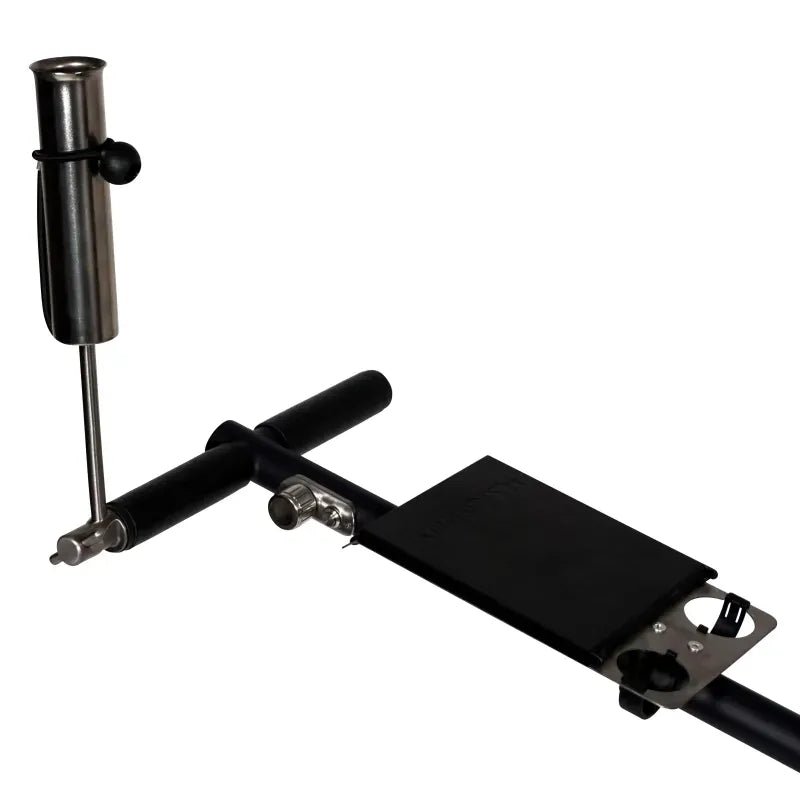 Schwarzer Haicaddy HC9 Halterung mit rotem Akzent und verstellbarem Metallarm.