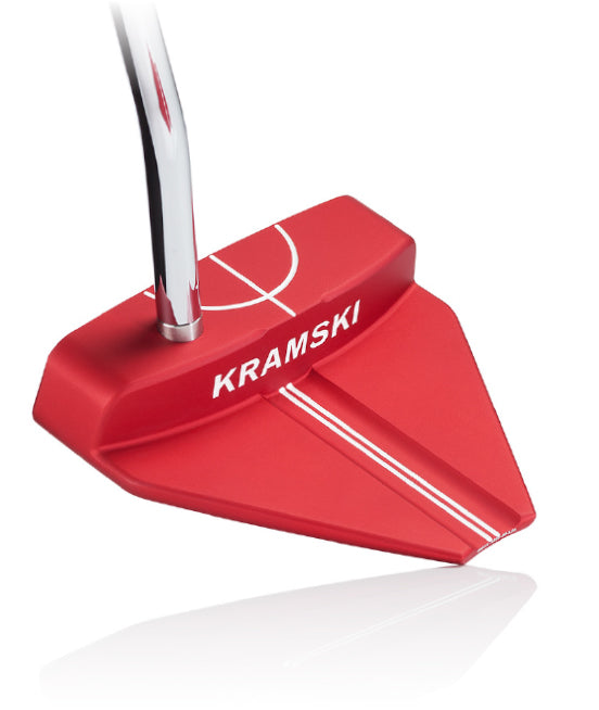 Roter Kramski HPP 325 TP Putter mit feinen weißen Linien und glänzendem Schaft.