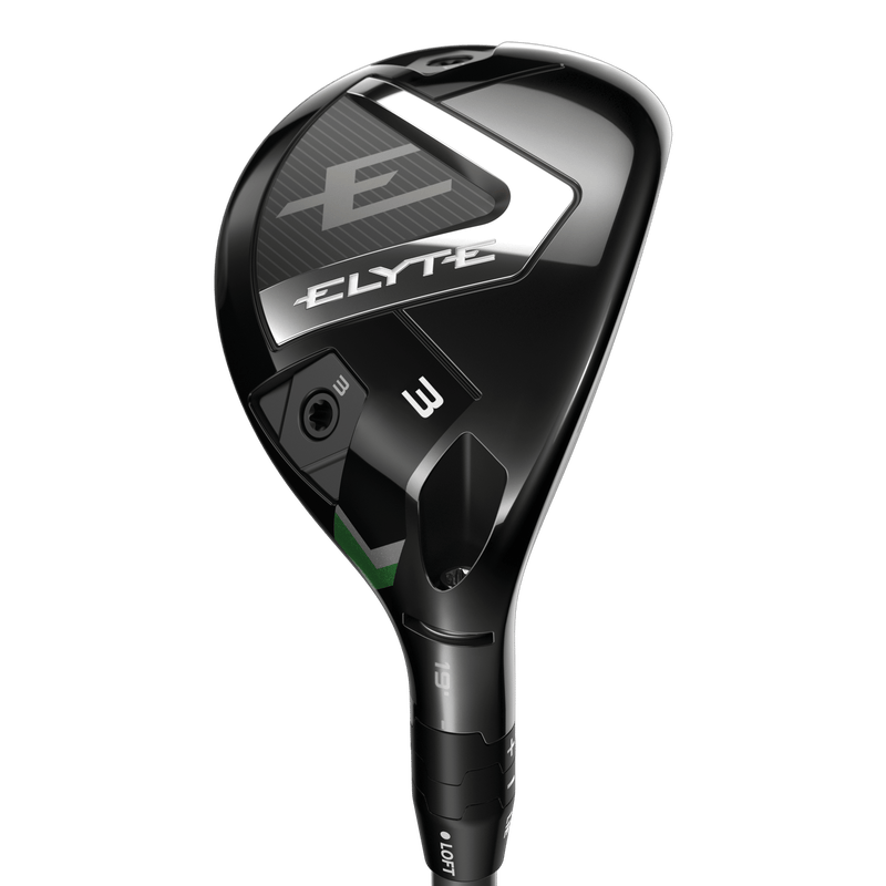 Callaway Elyte Hybrid Golfschläger in Schwarz mit silbernen Akzenten und 3er Kennzeichnung.