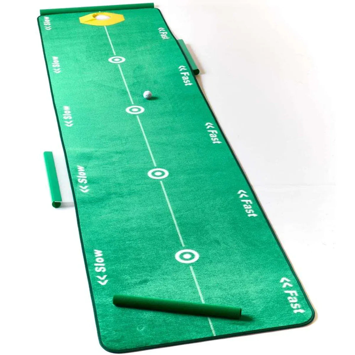 Grüner Flat Cat Pro-In Sichtbar 4.0 Putting Mat mit Markierungen, Golfzubehör, Größe M oder L.
