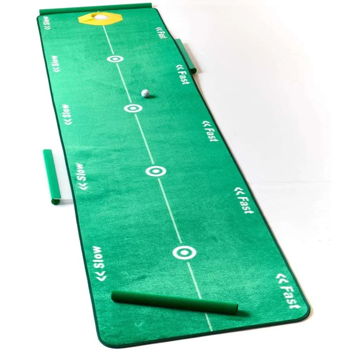 Grüner Flat Cat Pro-In Sichtbar 4.0 Putting Mat mit Markierungen, Golfzubehör, Größe M oder L.