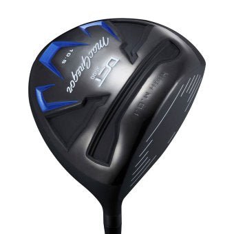 Schwarzer MacGregor DCT3000 Golf-Driver mit blauem Akzent und silbernem Logo.