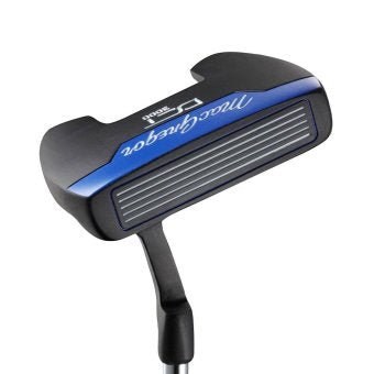 Schwarzer MacGregor DCT3000 Putter mit blauen Akzenten und silbernem Schriftzug.