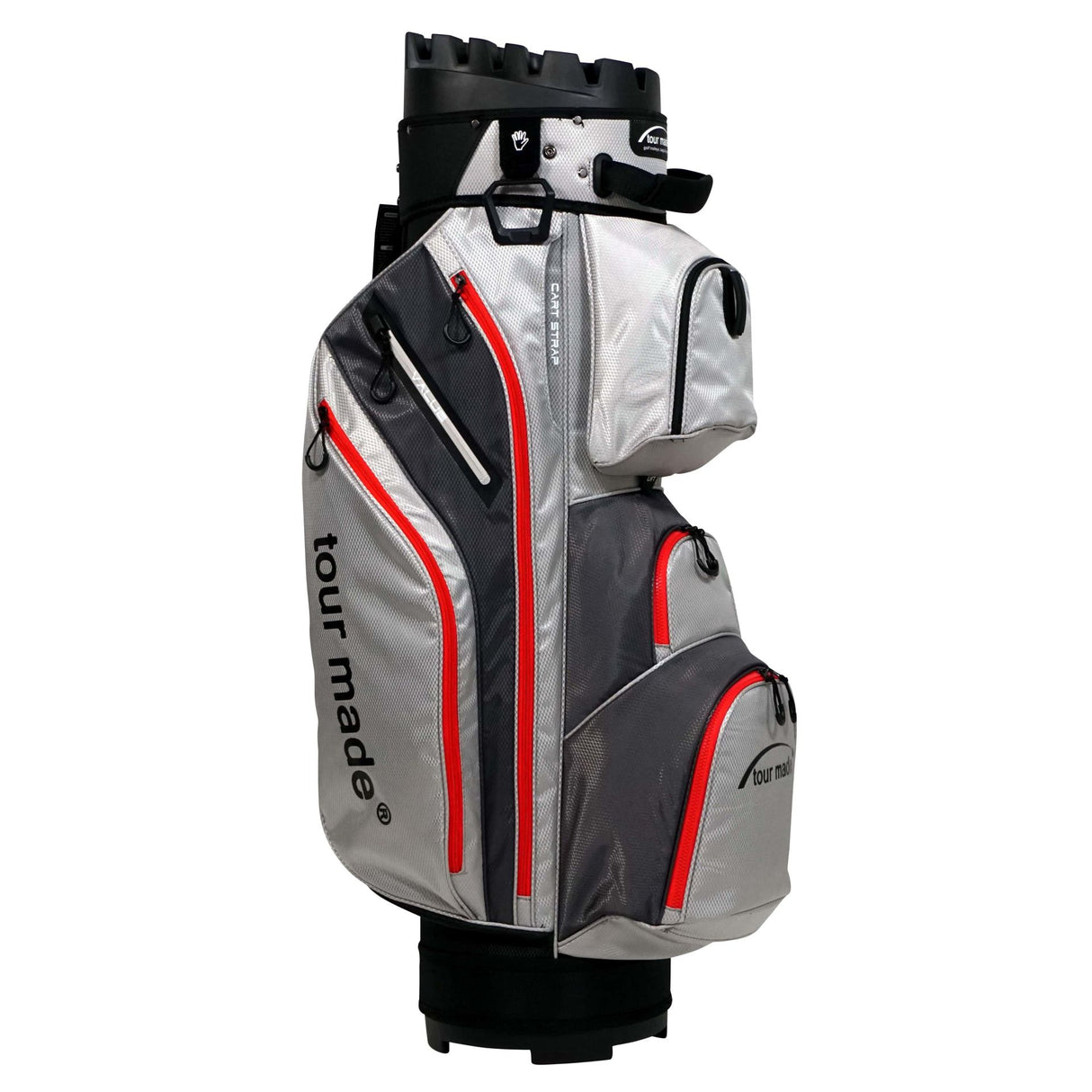 Tour Made Organizer Golfbag mit Magnettasche Cartbags Tourmade Grey-Red