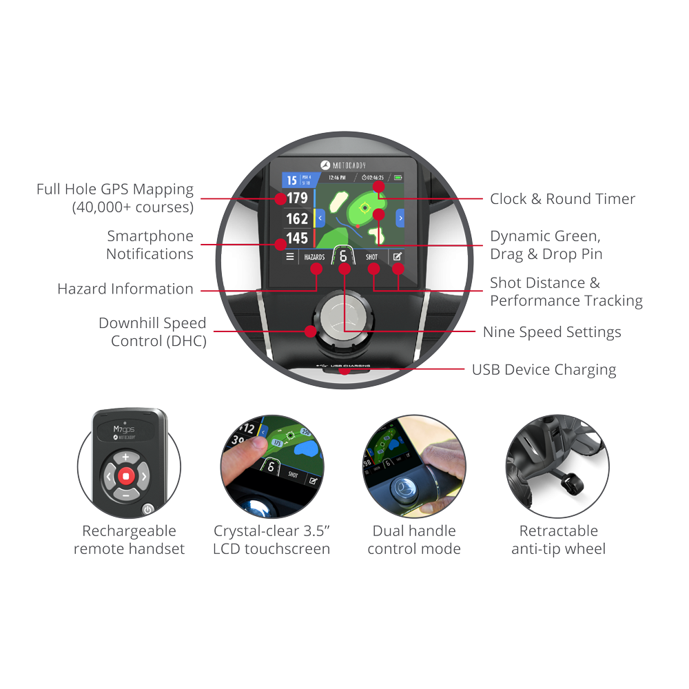 Motocaddy M7 GPS REMOTE Ultra Lithium Elektro-Trolley 2025 Golftrolley Elektrisch Motocaddy Golf