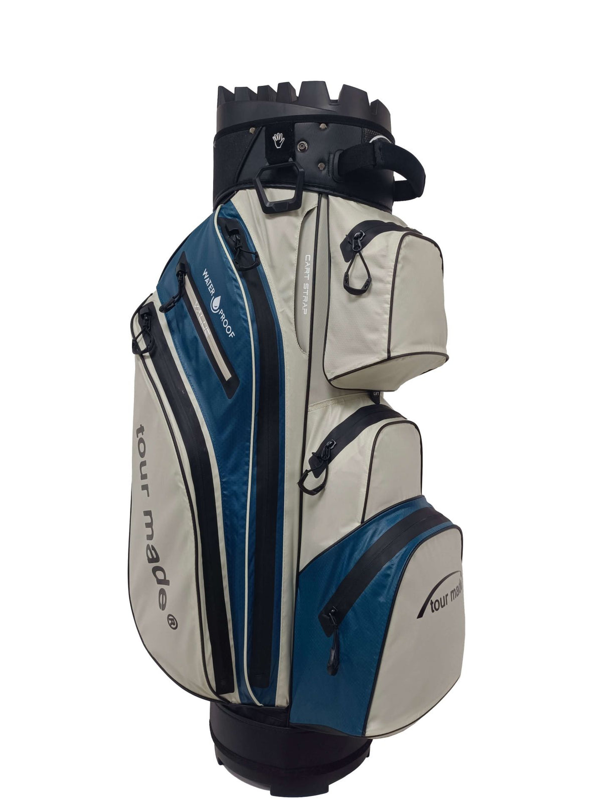 Tour Made Waterproof Organizer Golfbag Cartbags Tourmade Beige-Petrol