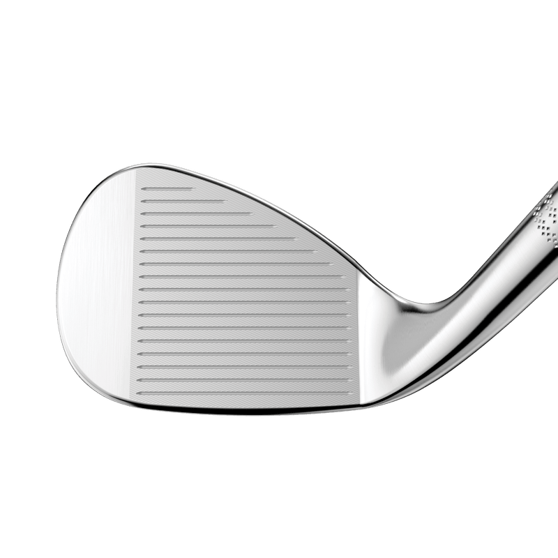 Callaway Opus Platinum Golfschlägerkopf mit silberner, fein gerillter Schlagfläche aus Metall.