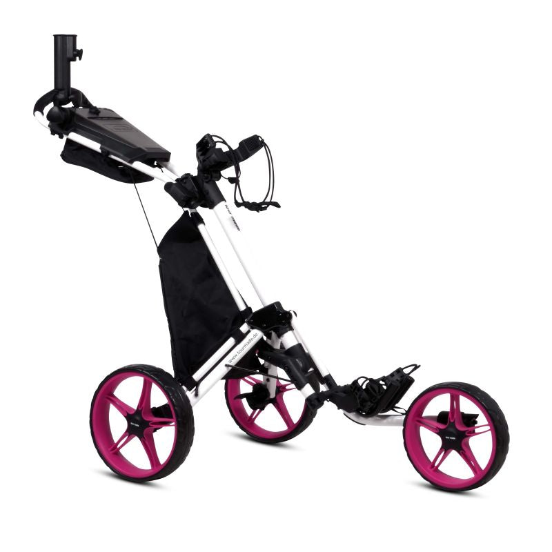 Tour Made 140 Quickfold Push Golftrolley Golftrolley Tourmade Weiß/Pink