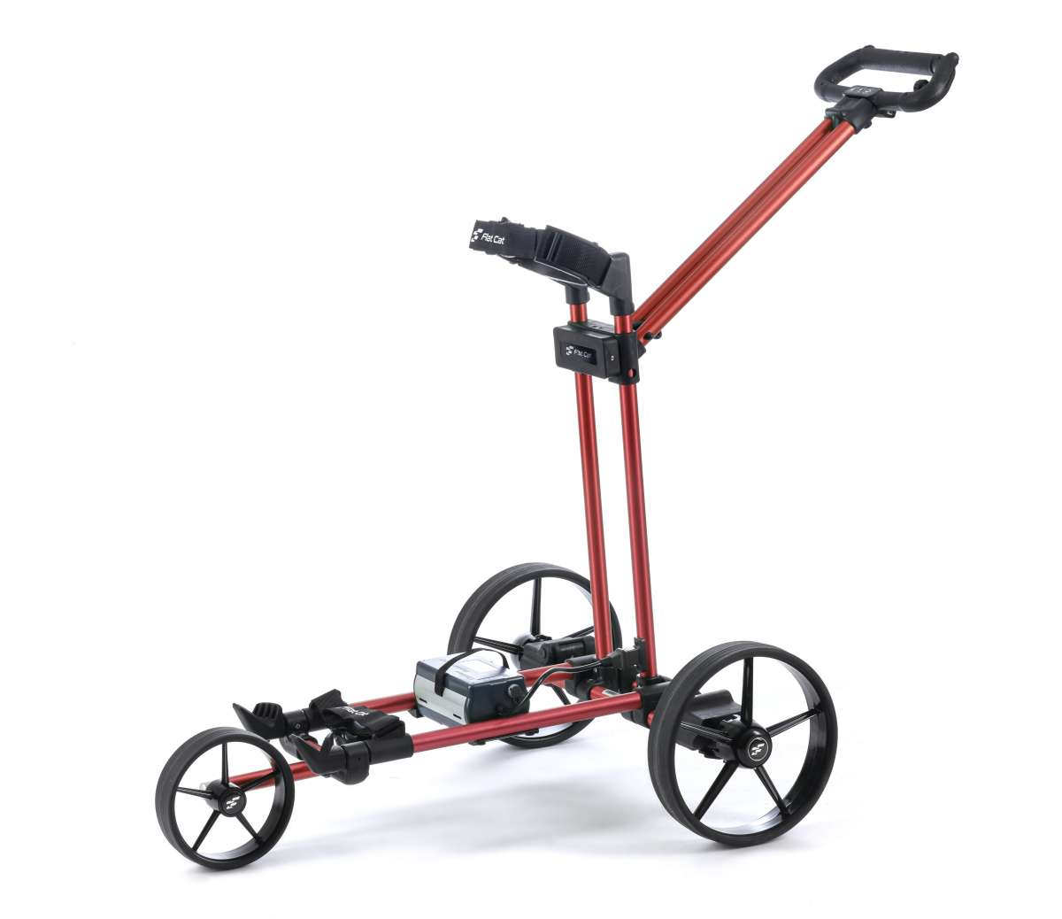 Flat Cat Ahead E-Trolley 2025 Golftrolley Elektrisch Flat Cat Golf Oriental-Rot (+99.00€)