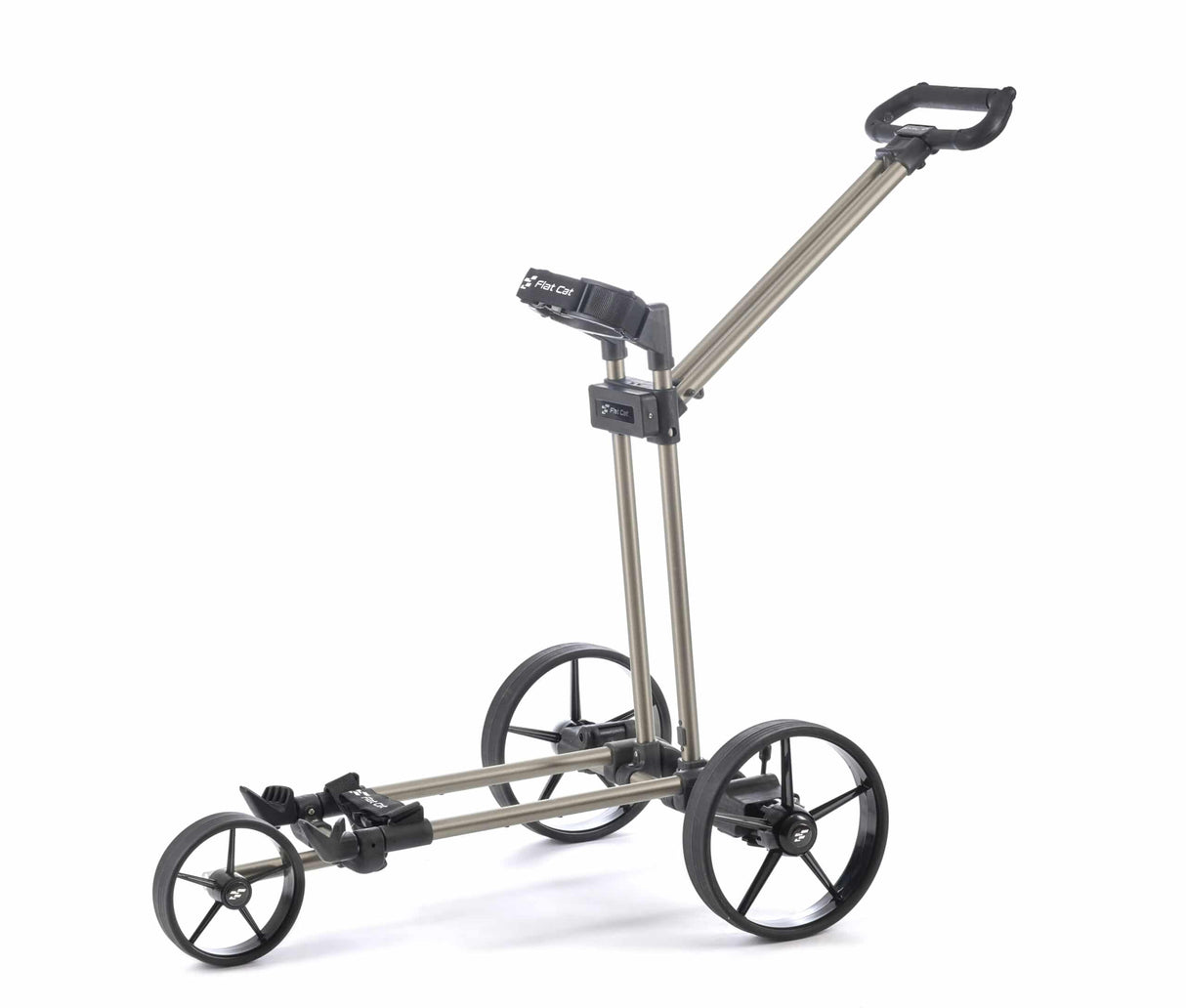 Flat Cat Pushtrolley Drei-Rad Golftrolley Flat Cat Golf Golden-Bronze