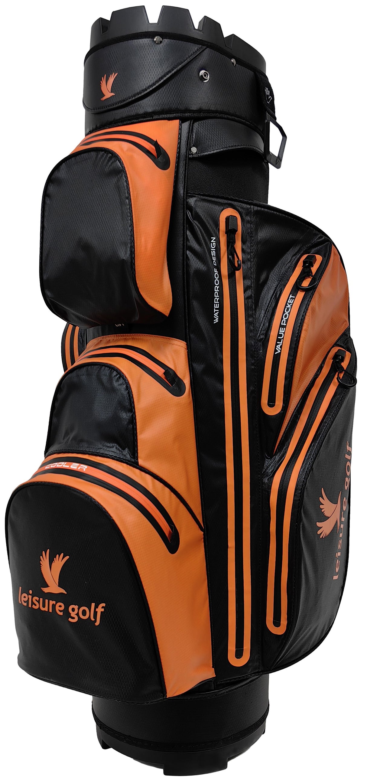 Leisure Golf Watersafe Organizer Cartbag Schwarz/Orange Golfbag Leisure Golf