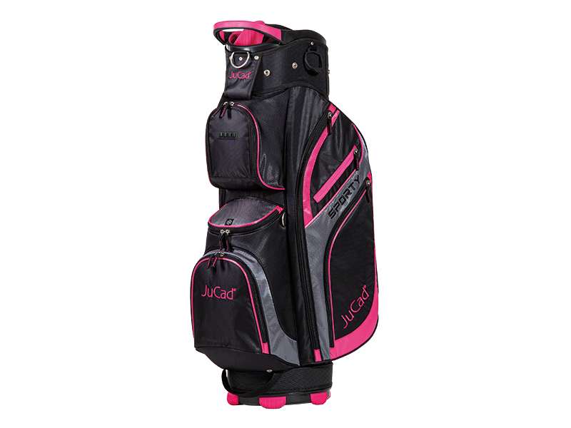JuCad Sporty Cartbag Golfbag Jucad Golf schwarz-pink Arial rot