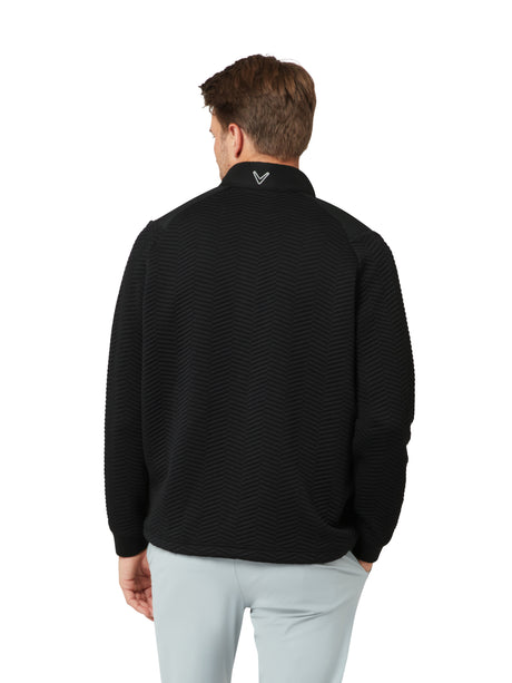 Callaway Herren Chevron Jacquard Midlayer 1/4 Zip Caviar Ansicht 2