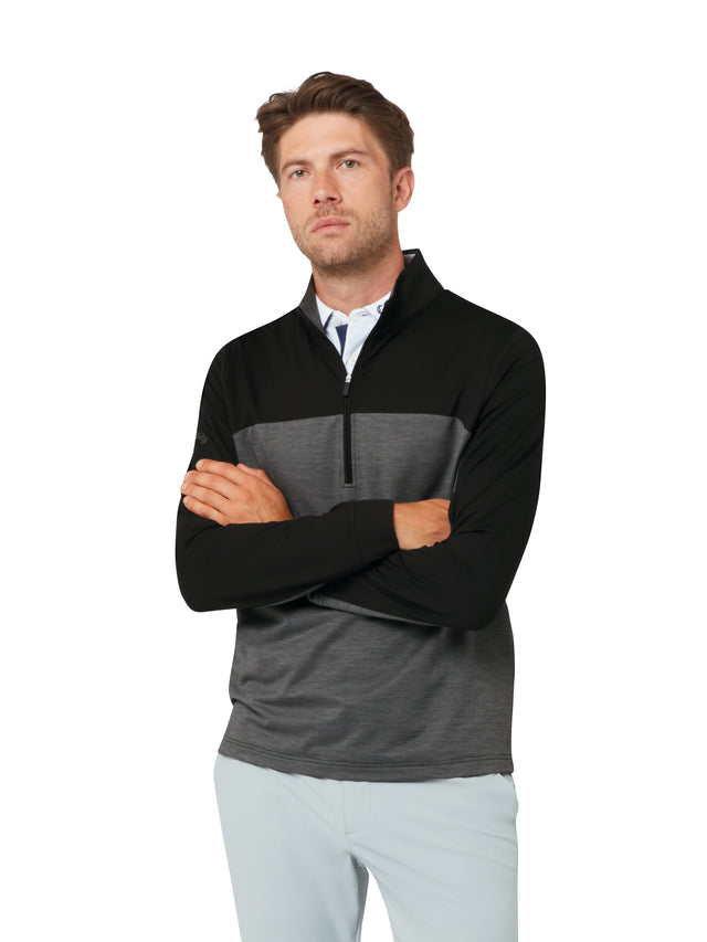 Callaway Herren Lux Touch 1/4 Zip Langarm Caviar