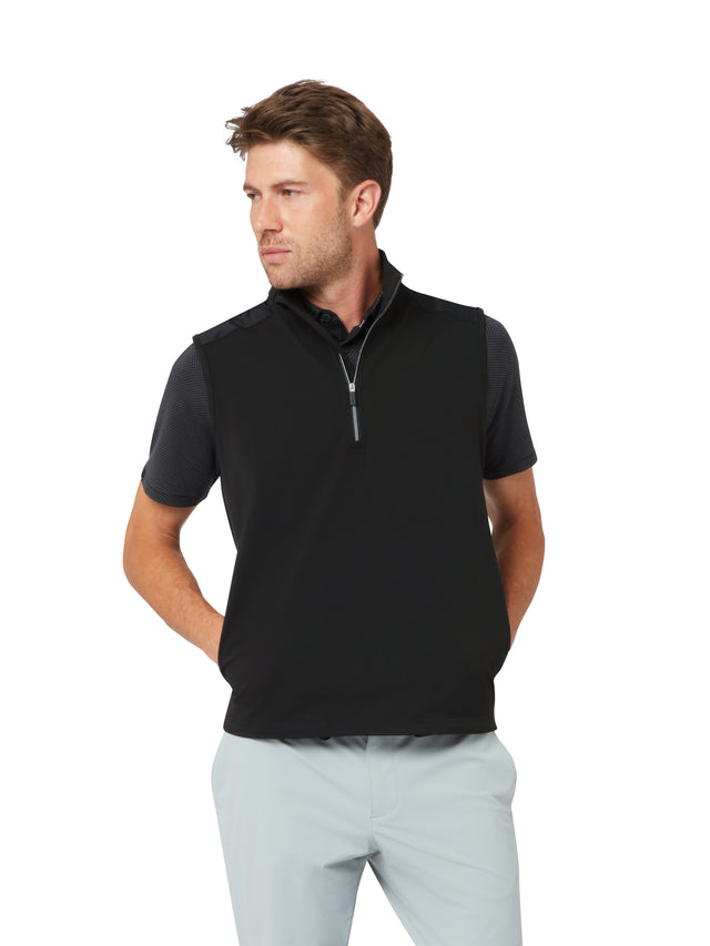 Callaway Herren Lightweight Strickweste 1/4 Zip Caviar