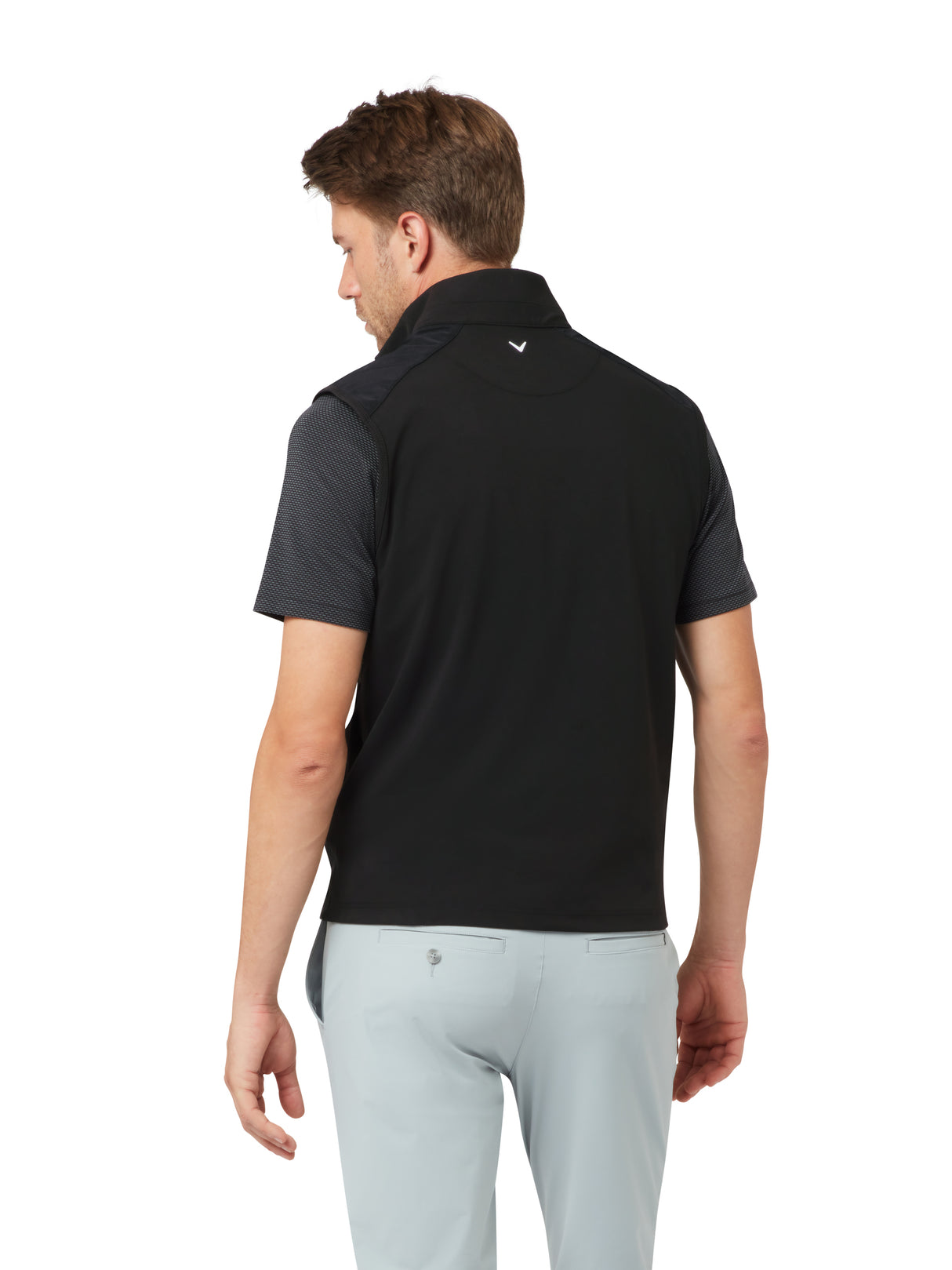 Callaway Herren Lightweight Strickweste 1/4 Zip Caviar Ansicht 2