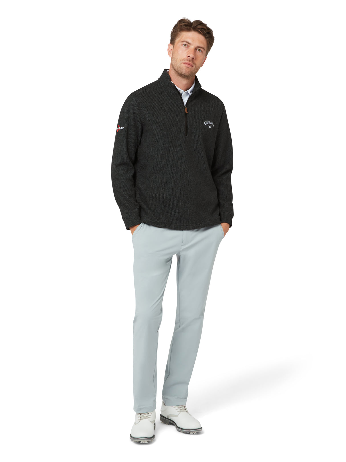 Callaway Herren Double Brushed Jacquard Longsleeve Caviar Ansicht 3