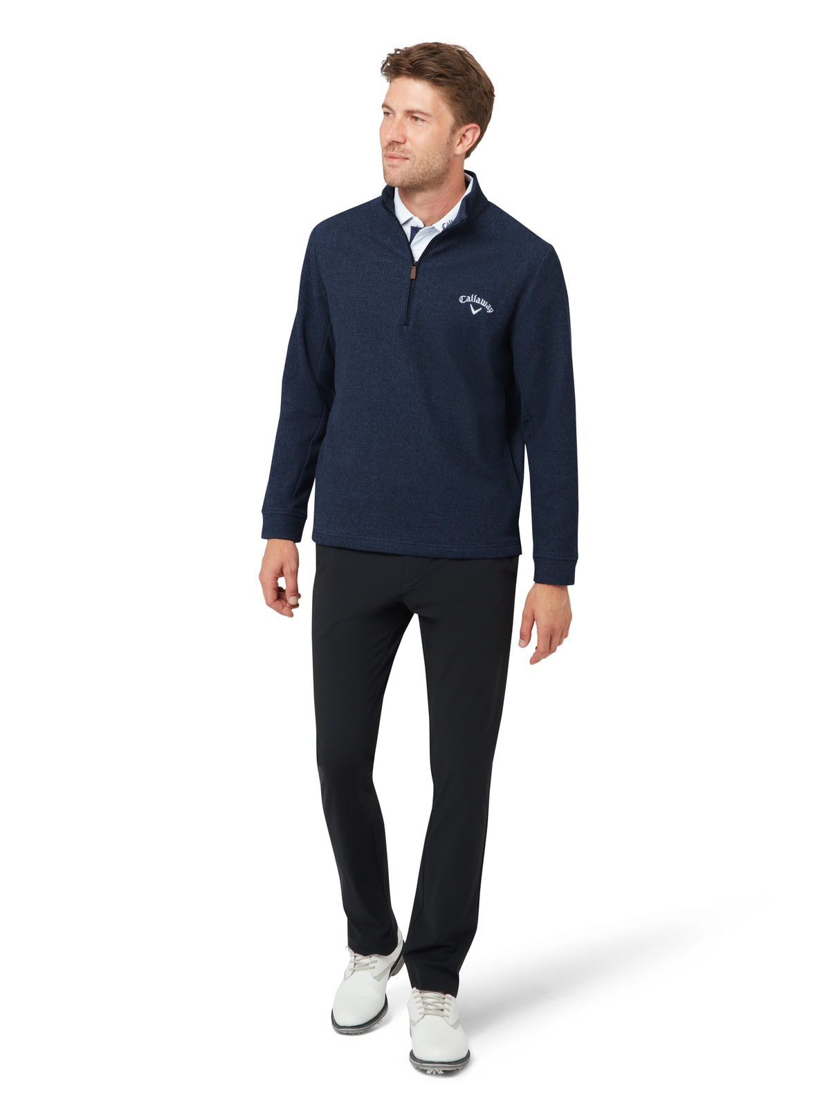 Callaway Herren Double Brushed Jacquard Longsleeve Peacoat Ansicht 3