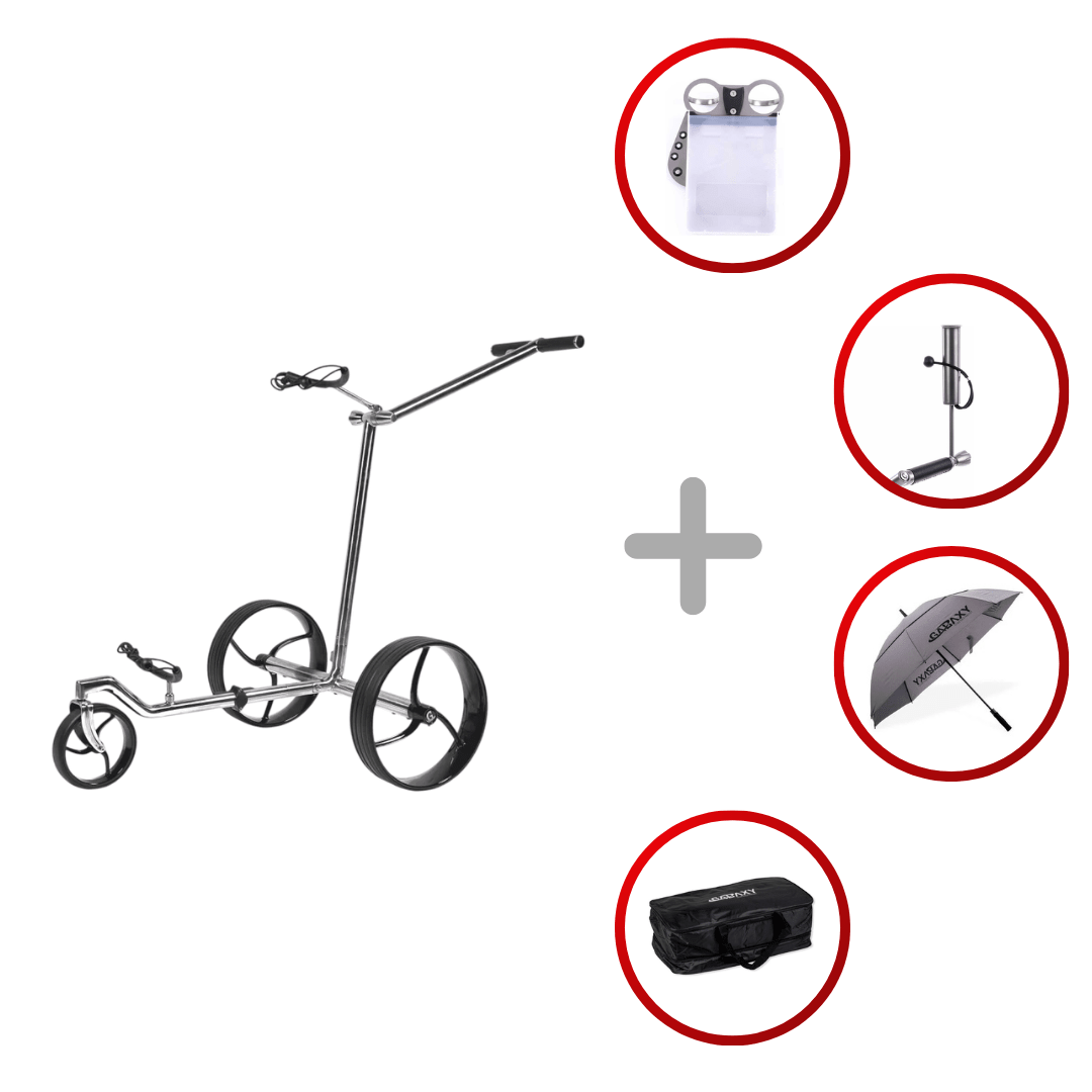 GALAXY Chariot de golf en acier inoxydable avec télécommande
