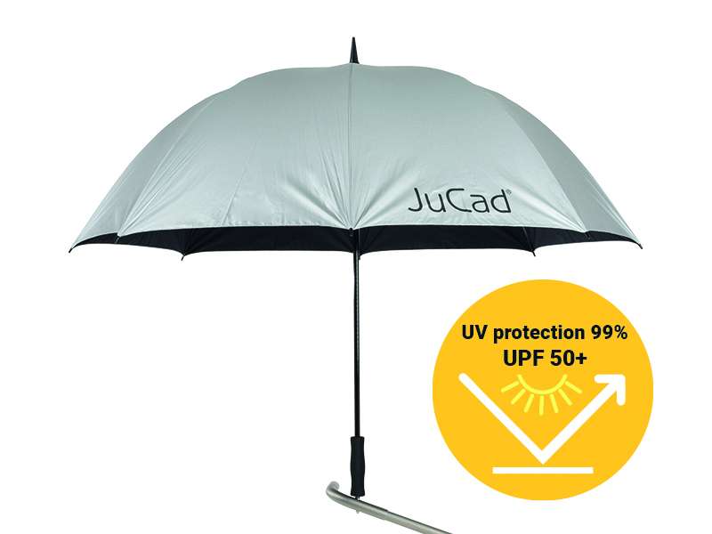 JuCad Golfschirm mit Schirmstift  Jucad Golf Silber (Mit UV-Schutz)  