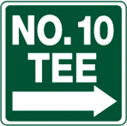 Tafel "No. __Tee --> " 30 x 30 cm Informationsschilder Golftech
